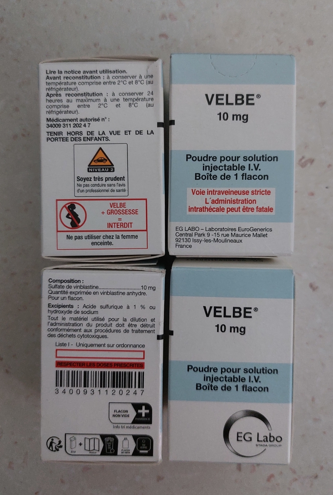 آمپول وین بلاستین ۱۰ میلیگرم اصلی شرکت EG labo فرانسوی